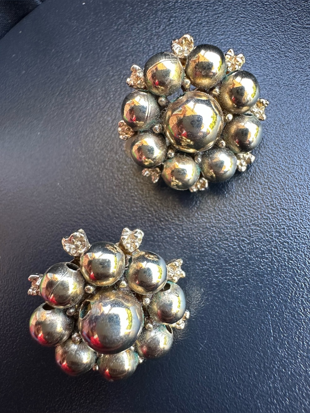 Vintage Kramer Gold Flower pierced Earrings